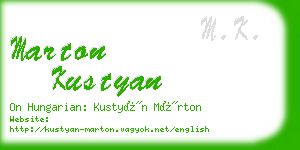 marton kustyan business card